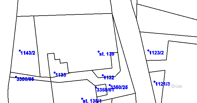 Parcela st. 139 v KÚ Hradec nad Svitavou, Katastrální mapa