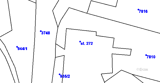 Parcela st. 272 v KÚ Hradec nad Svitavou, Katastrální mapa