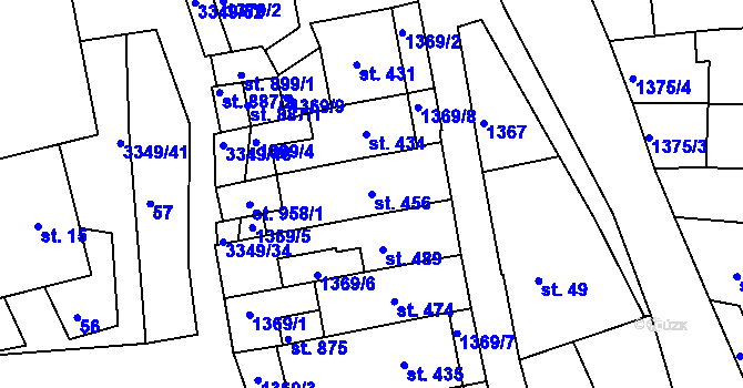 Parcela st. 456 v KÚ Hradec nad Svitavou, Katastrální mapa