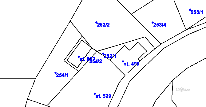 Parcela st. 252/1 v KÚ Hradec nad Svitavou, Katastrální mapa