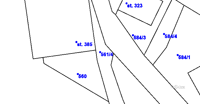 Parcela st. 561/4 v KÚ Hradec nad Svitavou, Katastrální mapa
