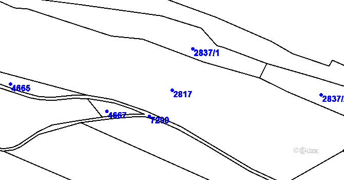 Parcela st. 2817 v KÚ Hradec nad Svitavou, Katastrální mapa