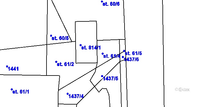 Parcela st. 61/4 v KÚ Hradec nad Svitavou, Katastrální mapa