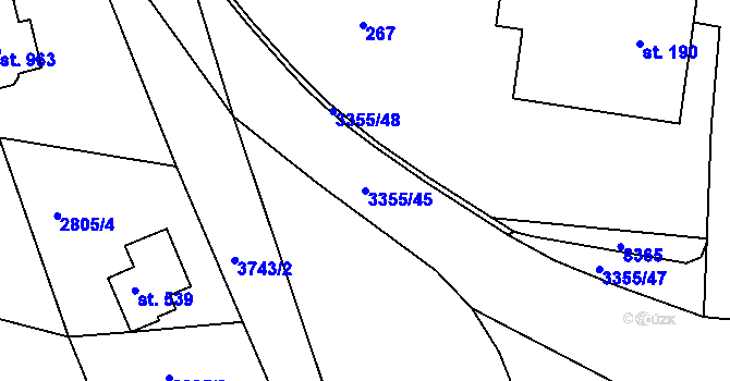 Parcela st. 3355/45 v KÚ Hradec nad Svitavou, Katastrální mapa