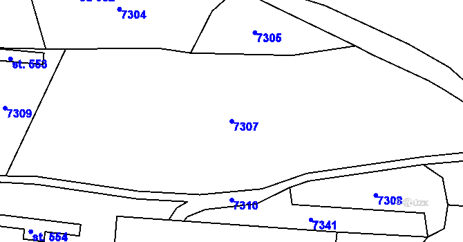 Parcela st. 7307 v KÚ Hradec nad Svitavou, Katastrální mapa