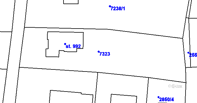 Parcela st. 7323 v KÚ Hradec nad Svitavou, Katastrální mapa
