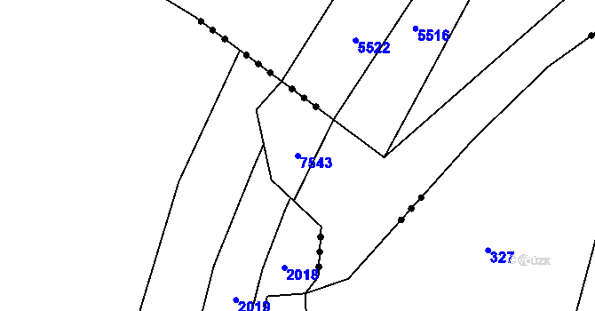 Parcela st. 7543 v KÚ Hradec nad Svitavou, Katastrální mapa