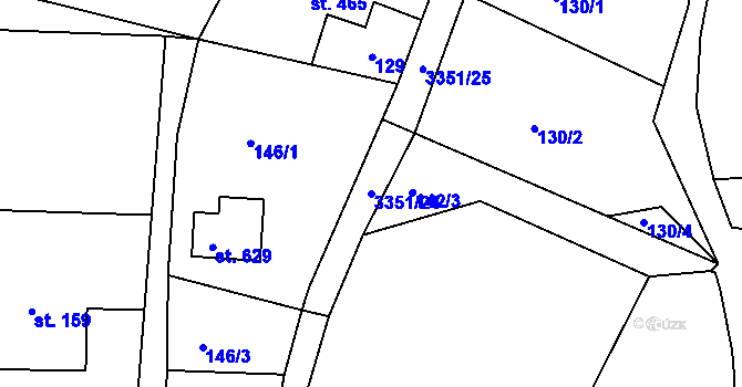 Parcela st. 3351/24 v KÚ Hradec nad Svitavou, Katastrální mapa