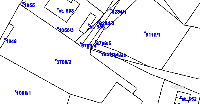Parcela st. 1051/14 v KÚ Hradec nad Svitavou, Katastrální mapa