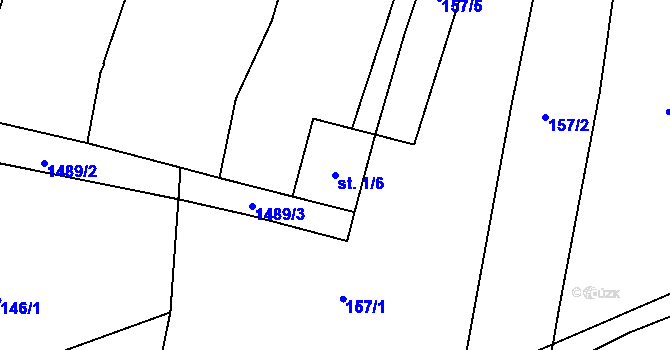 Parcela st. 1/6 v KÚ Hradecko, Katastrální mapa