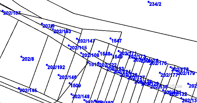 Parcela st. 100/5 v KÚ Hradecko, Katastrální mapa