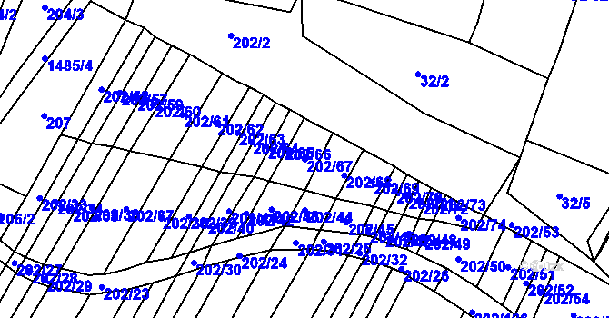 Parcela st. 202/67 v KÚ Hradecko, Katastrální mapa