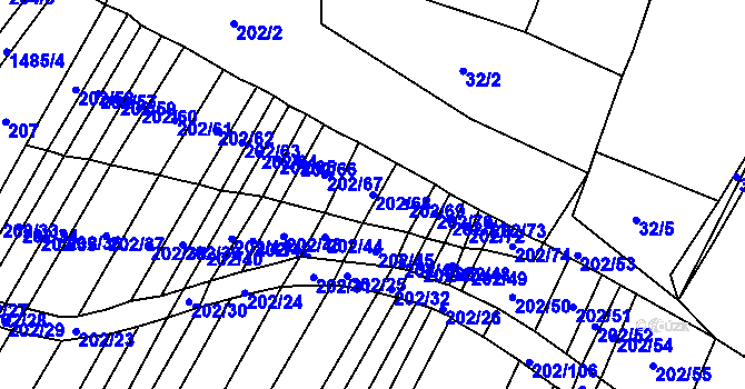 Parcela st. 202/68 v KÚ Hradecko, Katastrální mapa