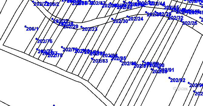 Parcela st. 202/84 v KÚ Hradecko, Katastrální mapa
