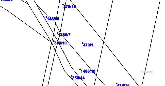 Parcela st. 479/1 v KÚ Hradecko, Katastrální mapa
