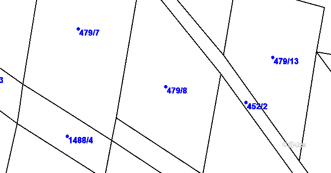 Parcela st. 479/8 v KÚ Hradecko, Katastrální mapa