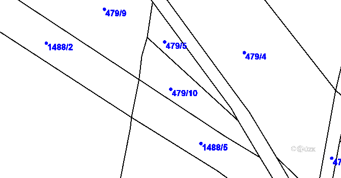 Parcela st. 479/10 v KÚ Hradecko, Katastrální mapa