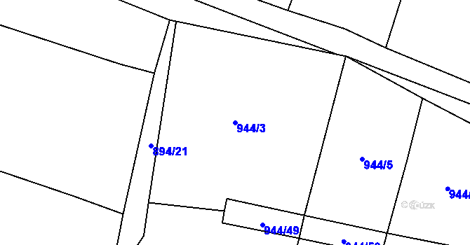 Parcela st. 944/3 v KÚ Hradecko, Katastrální mapa