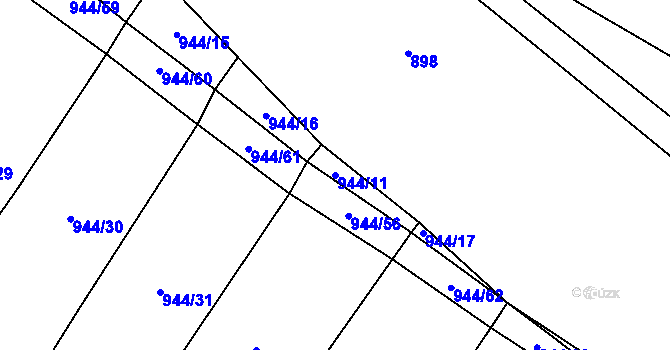 Parcela st. 944/11 v KÚ Hradecko, Katastrální mapa