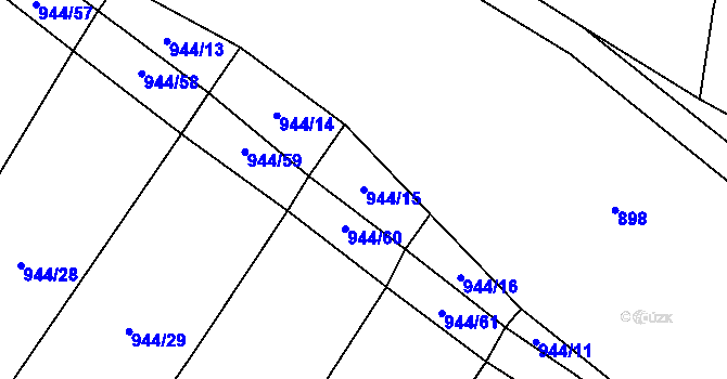Parcela st. 944/15 v KÚ Hradecko, Katastrální mapa