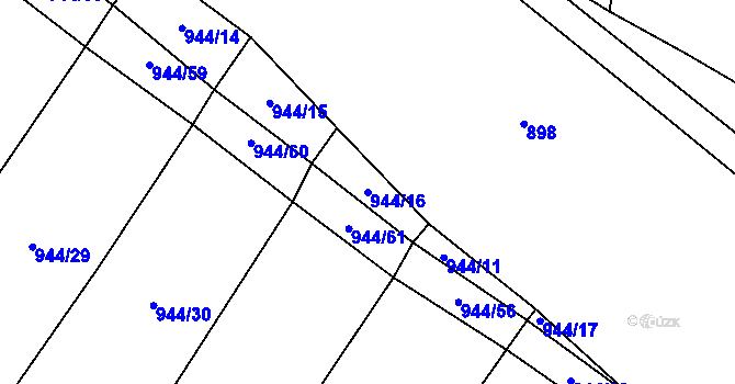 Parcela st. 944/16 v KÚ Hradecko, Katastrální mapa