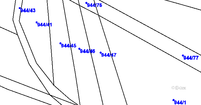 Parcela st. 944/47 v KÚ Hradecko, Katastrální mapa