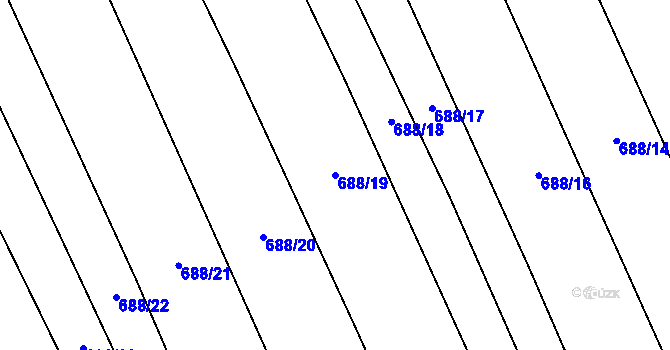 Parcela st. 688/19 v KÚ Hradečno, Katastrální mapa