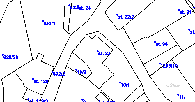 Parcela st. 23 v KÚ Hrádek u Sušice, Katastrální mapa