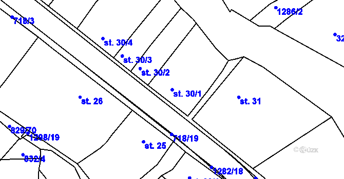 Parcela st. 30/1 v KÚ Hrádek u Sušice, Katastrální mapa