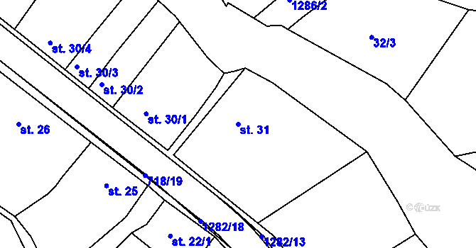 Parcela st. 31 v KÚ Hrádek u Sušice, Katastrální mapa