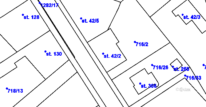 Parcela st. 42/2 v KÚ Hrádek u Sušice, Katastrální mapa