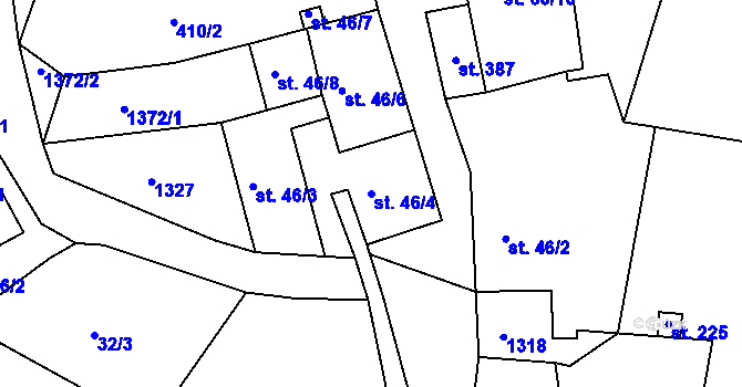 Parcela st. 46/4 v KÚ Hrádek u Sušice, Katastrální mapa