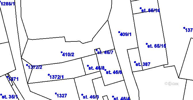 Parcela st. 46/7 v KÚ Hrádek u Sušice, Katastrální mapa