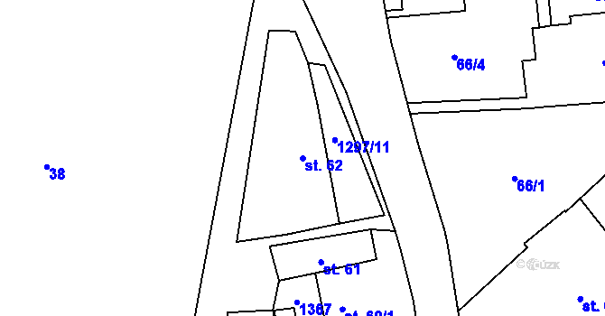 Parcela st. 62 v KÚ Hrádek u Sušice, Katastrální mapa