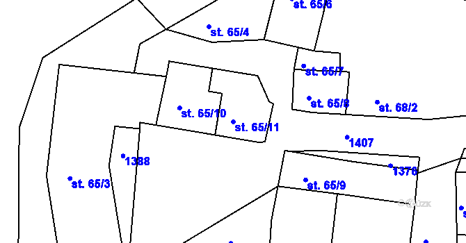 Parcela st. 65/11 v KÚ Hrádek u Sušice, Katastrální mapa