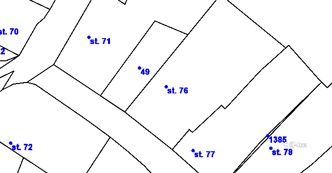 Parcela st. 76 v KÚ Hrádek u Sušice, Katastrální mapa
