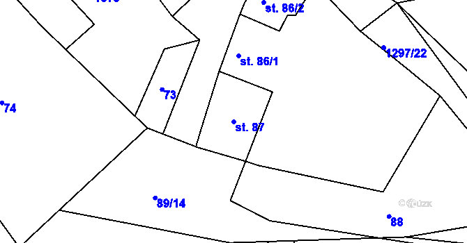 Parcela st. 87 v KÚ Hrádek u Sušice, Katastrální mapa