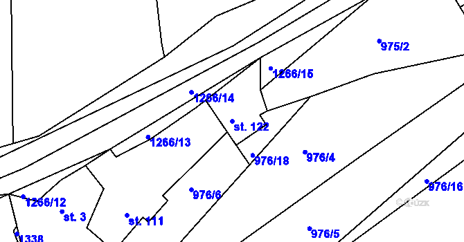 Parcela st. 122 v KÚ Hrádek u Sušice, Katastrální mapa