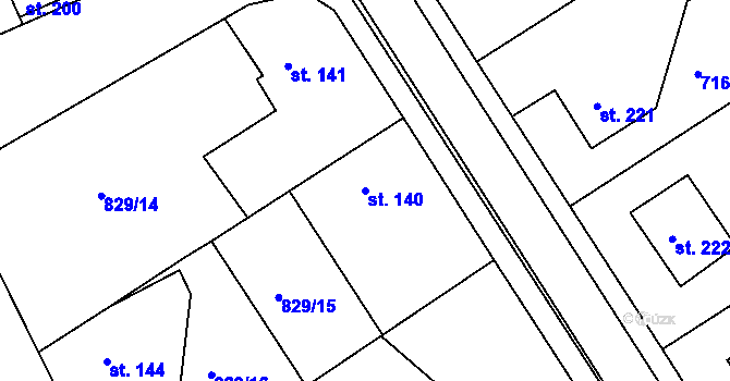Parcela st. 140 v KÚ Hrádek u Sušice, Katastrální mapa