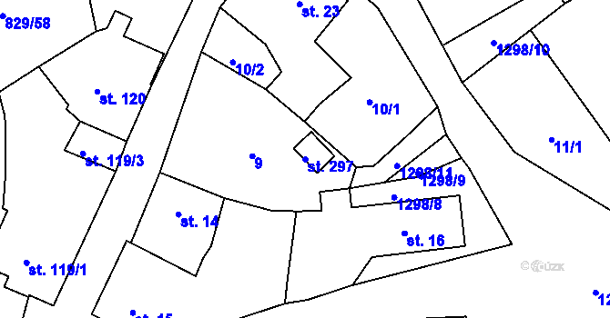 Parcela st. 297 v KÚ Hrádek u Sušice, Katastrální mapa