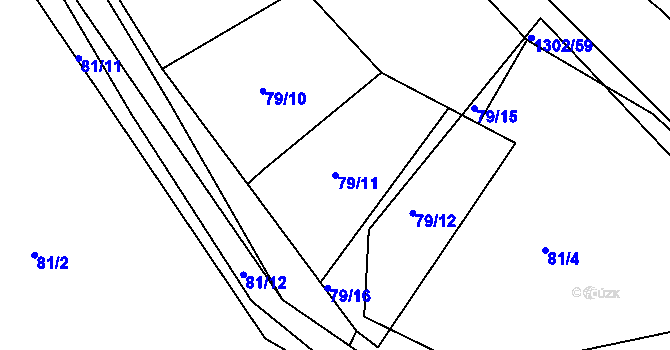 Parcela st. 79/11 v KÚ Hrádek u Sušice, Katastrální mapa