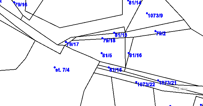 Parcela st. 81/5 v KÚ Hrádek u Sušice, Katastrální mapa