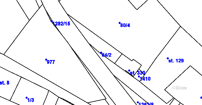 Parcela st. 84/2 v KÚ Hrádek u Sušice, Katastrální mapa