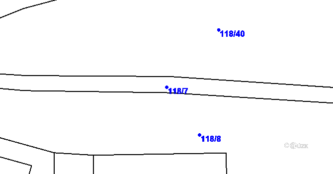 Parcela st. 118/7 v KÚ Hrádek u Sušice, Katastrální mapa