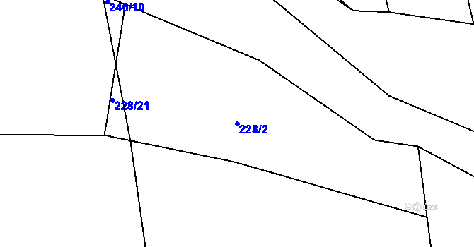 Parcela st. 228/2 v KÚ Hrádek u Sušice, Katastrální mapa