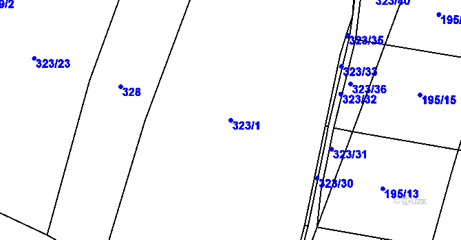 Parcela st. 323/1 v KÚ Hrádek u Sušice, Katastrální mapa