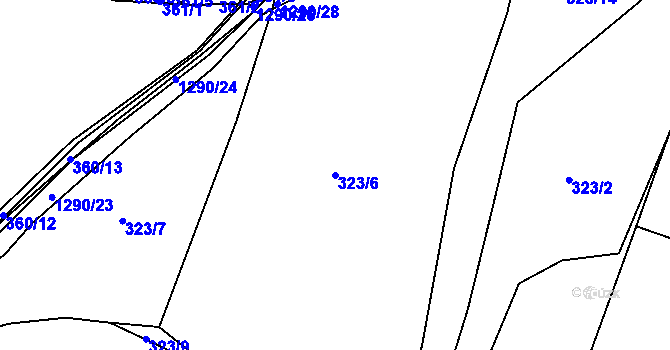 Parcela st. 323/6 v KÚ Hrádek u Sušice, Katastrální mapa