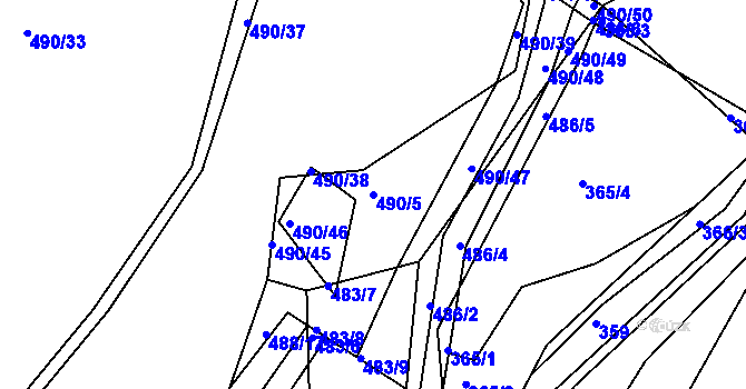 Parcela st. 490/5 v KÚ Hrádek u Sušice, Katastrální mapa