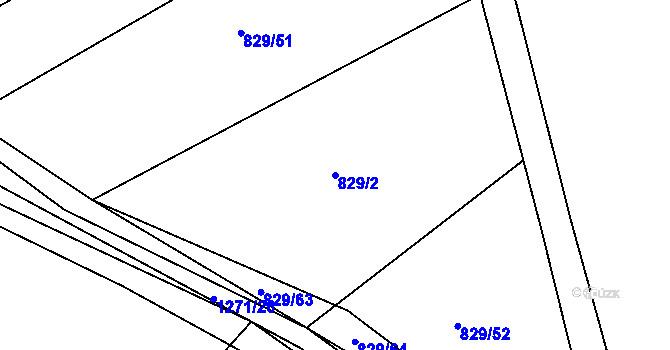 Parcela st. 829/2 v KÚ Hrádek u Sušice, Katastrální mapa