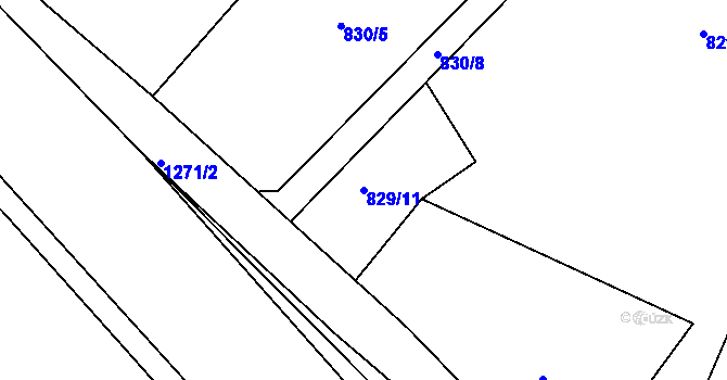 Parcela st. 829/11 v KÚ Hrádek u Sušice, Katastrální mapa